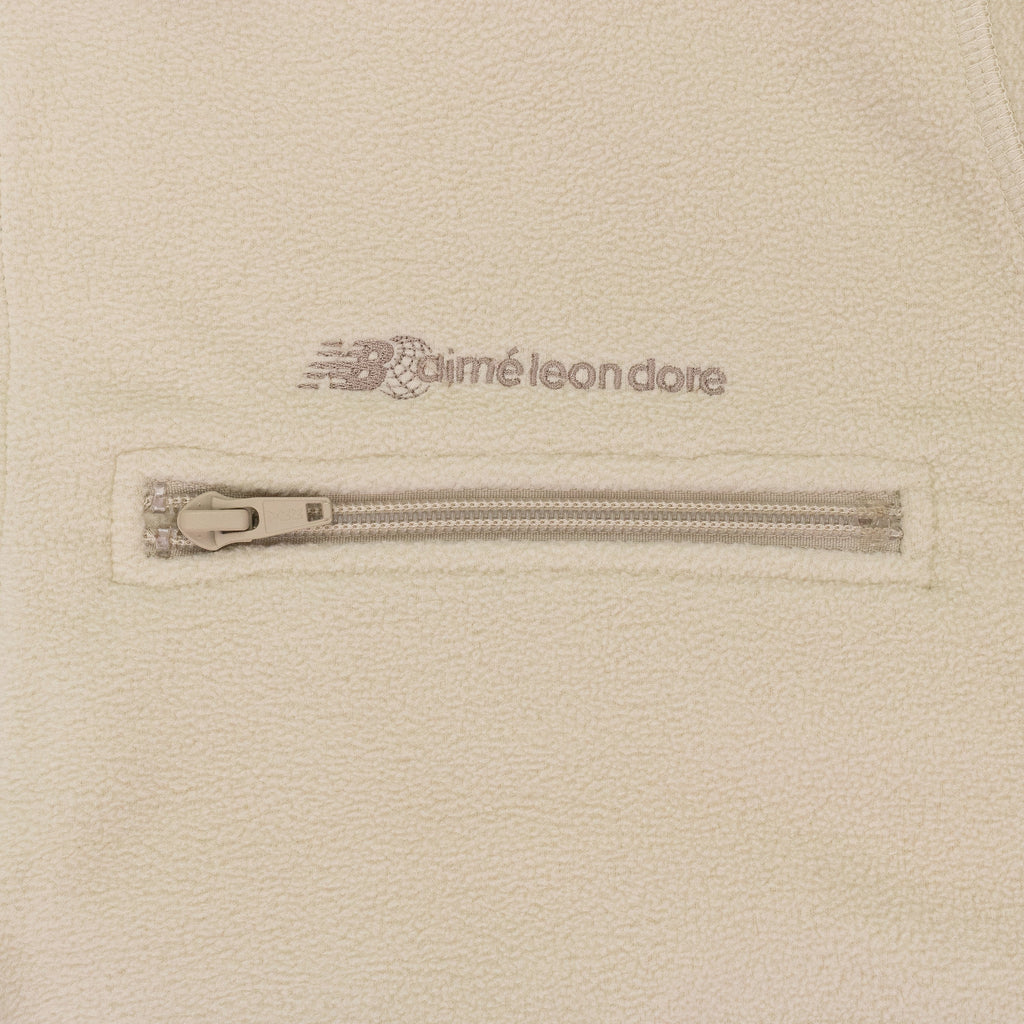WHITE NEW BALANCE FLEECE POPOVER WORK JACKET