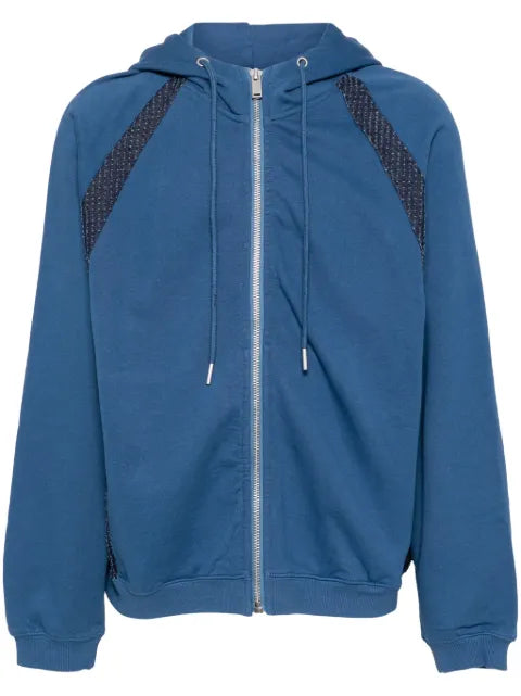 FIVE CM panelled zip-up hoodie