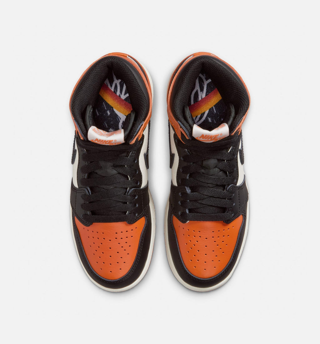 Air Jordan 1 Retro High OG Shattered Backboard Grade School – Black/Sail/Starfish