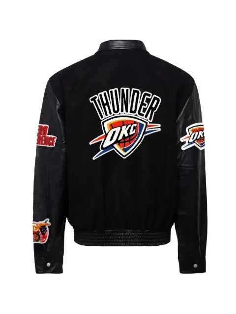 Jeff Hamilton logo-patch bomber jacket