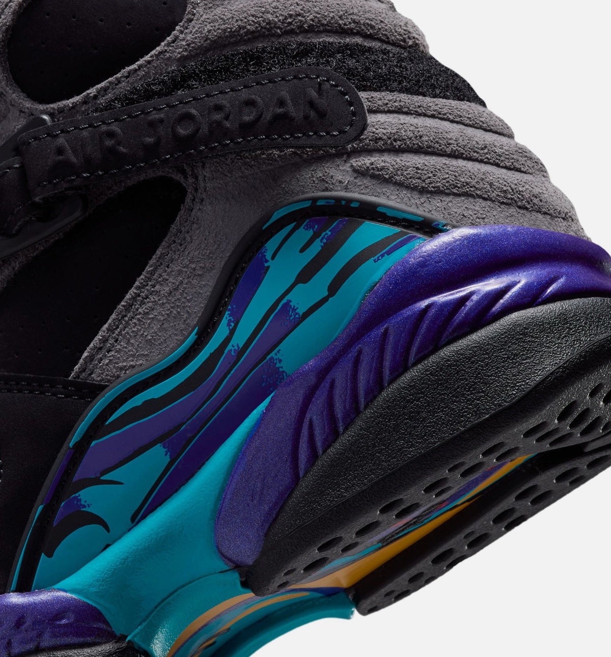 Air Jordan 8 Retro Aqua Grade School Lifestyle Shoe - Black/Bright Concord/Multi Color