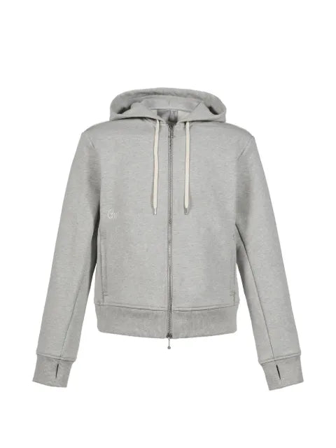 CEDARWOOD logo-embroidered zip-up hoodie