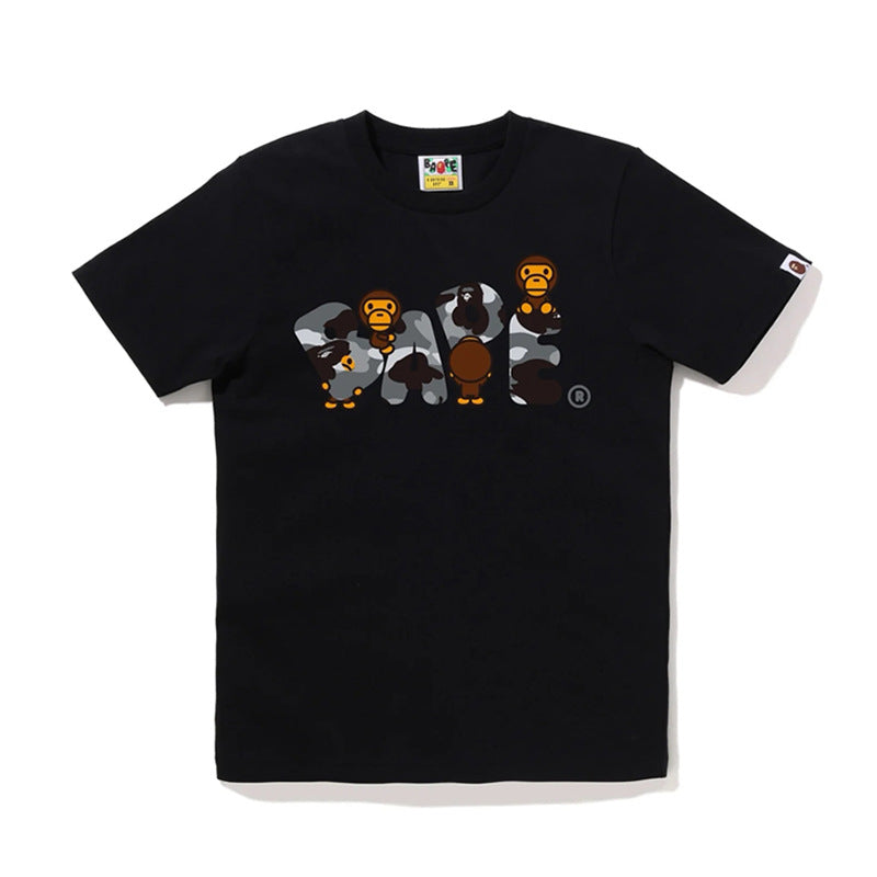 Bape Ape Head Graphic Short Sleeve Tee Streetwear Unisex