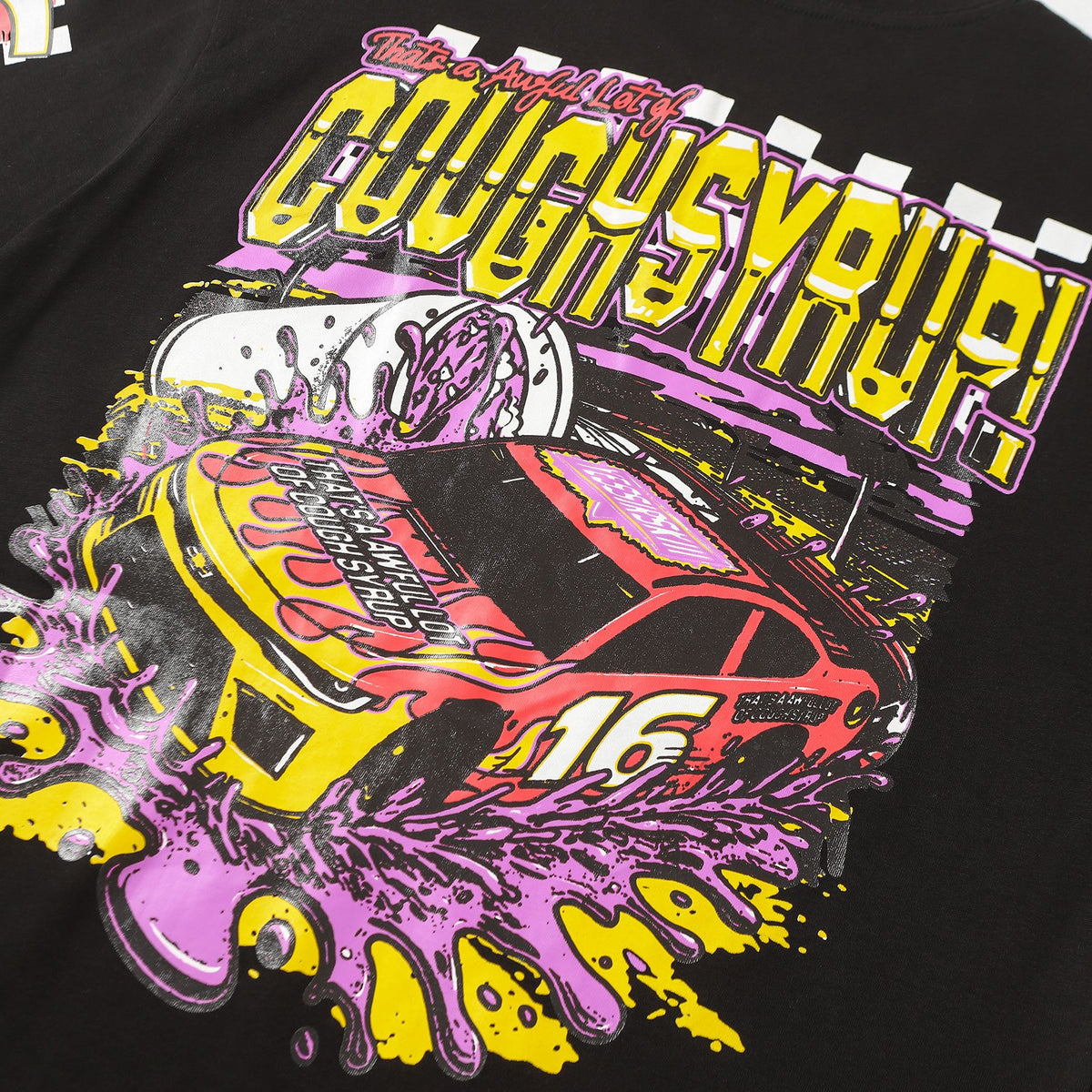 THAT'S A AWFUL LOT OF COUGH SYRUP Racing Graphic Short-Sleeve T-Shirt
