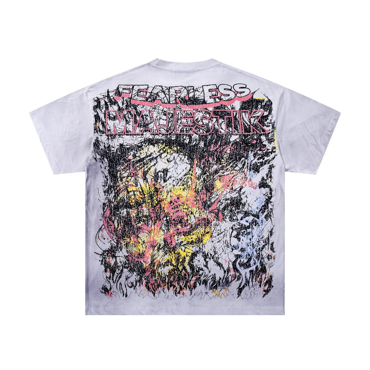 MAJESTIK Distressed Rhinestone Graphic T-Shirt