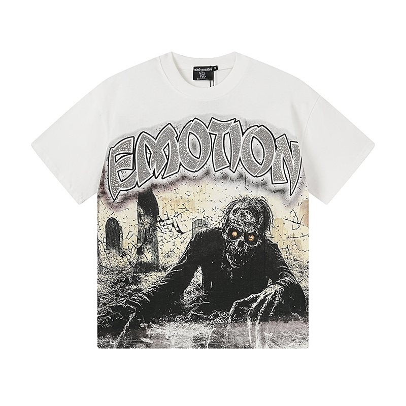 MIXED EMOTION White Graphic Short-Sleeve T-Shirt