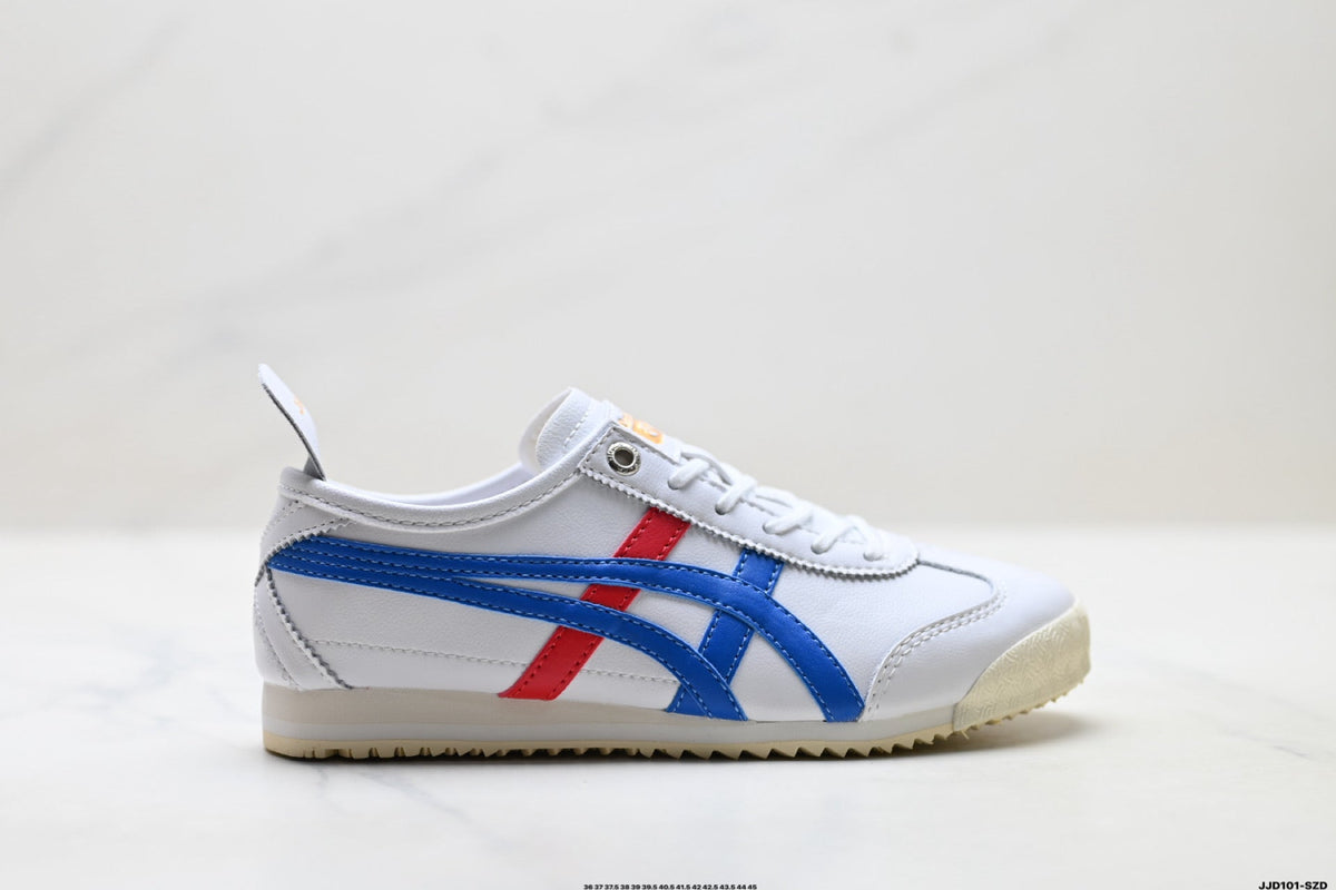 Onitsuka Tiger Retro Low Top White Blue Red Unisex Shoes Style 10