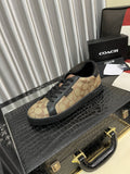 Coach Brown and Black Patterned Low-Top Sneakers