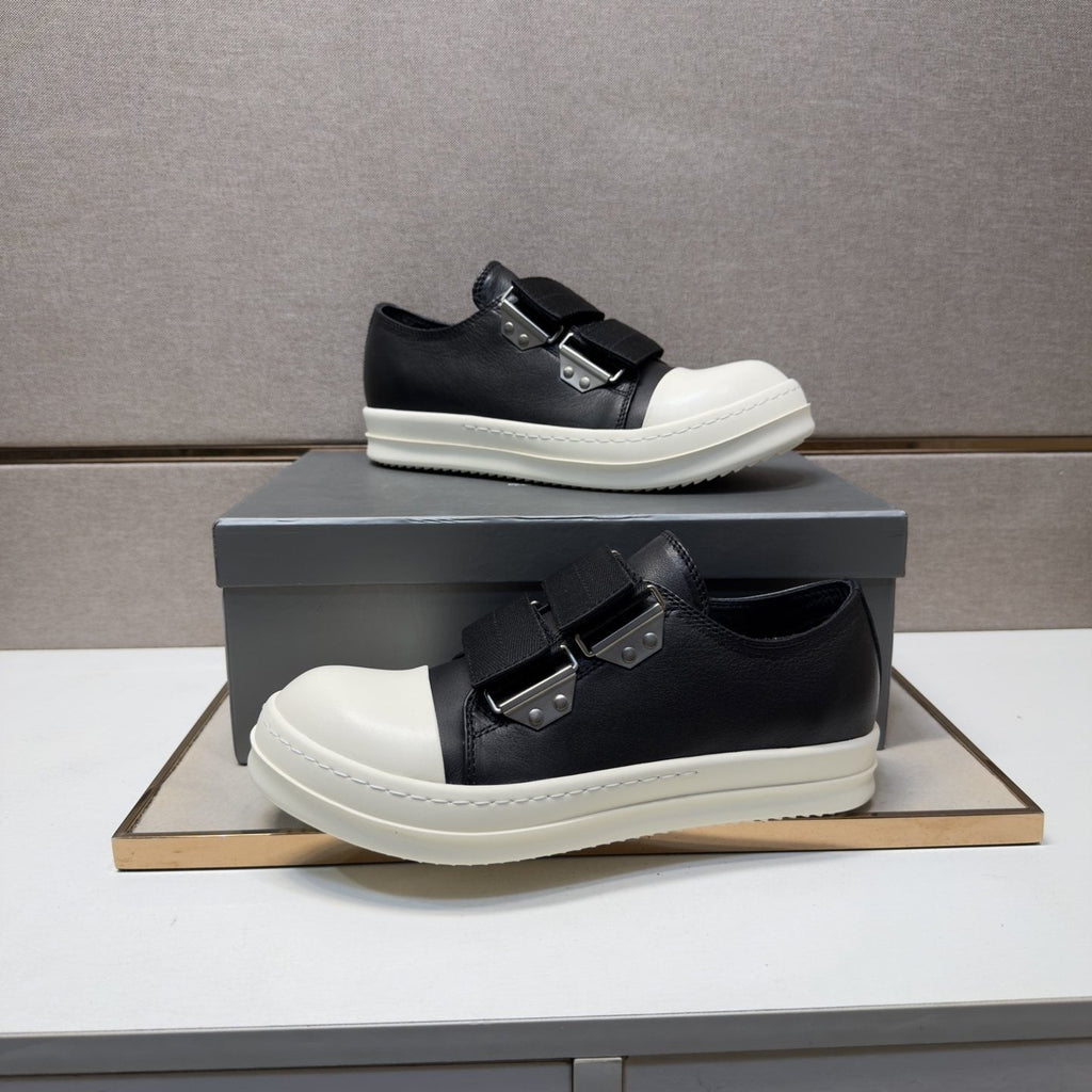 Rick Owens Black Strap Low-Top Sneakers