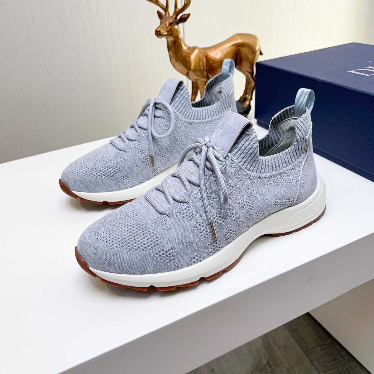 Dior B80 Lounge Knit Sneakers - Light Gray