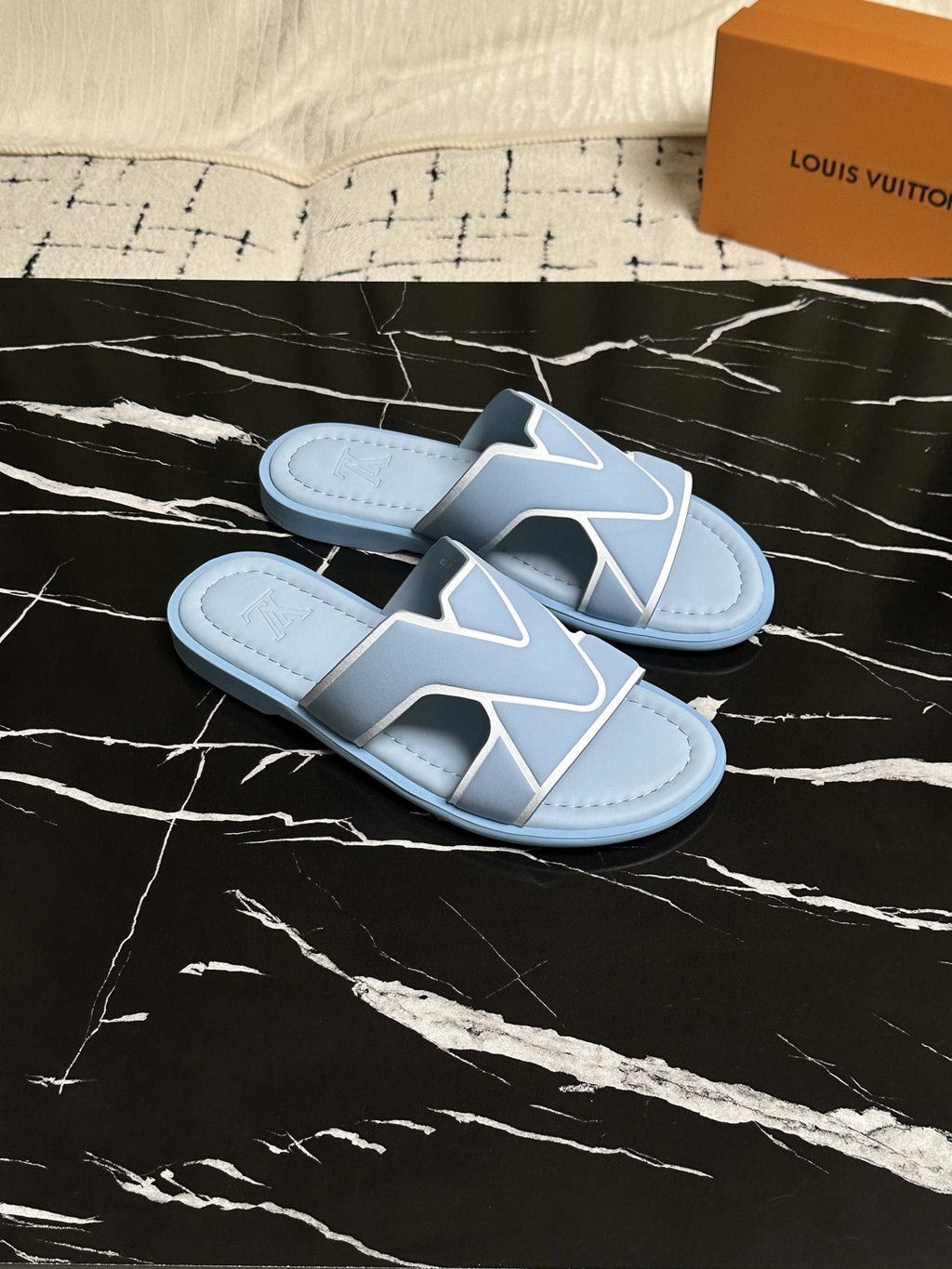 Louis Vuitton Men's V-Detail Slide Sandals