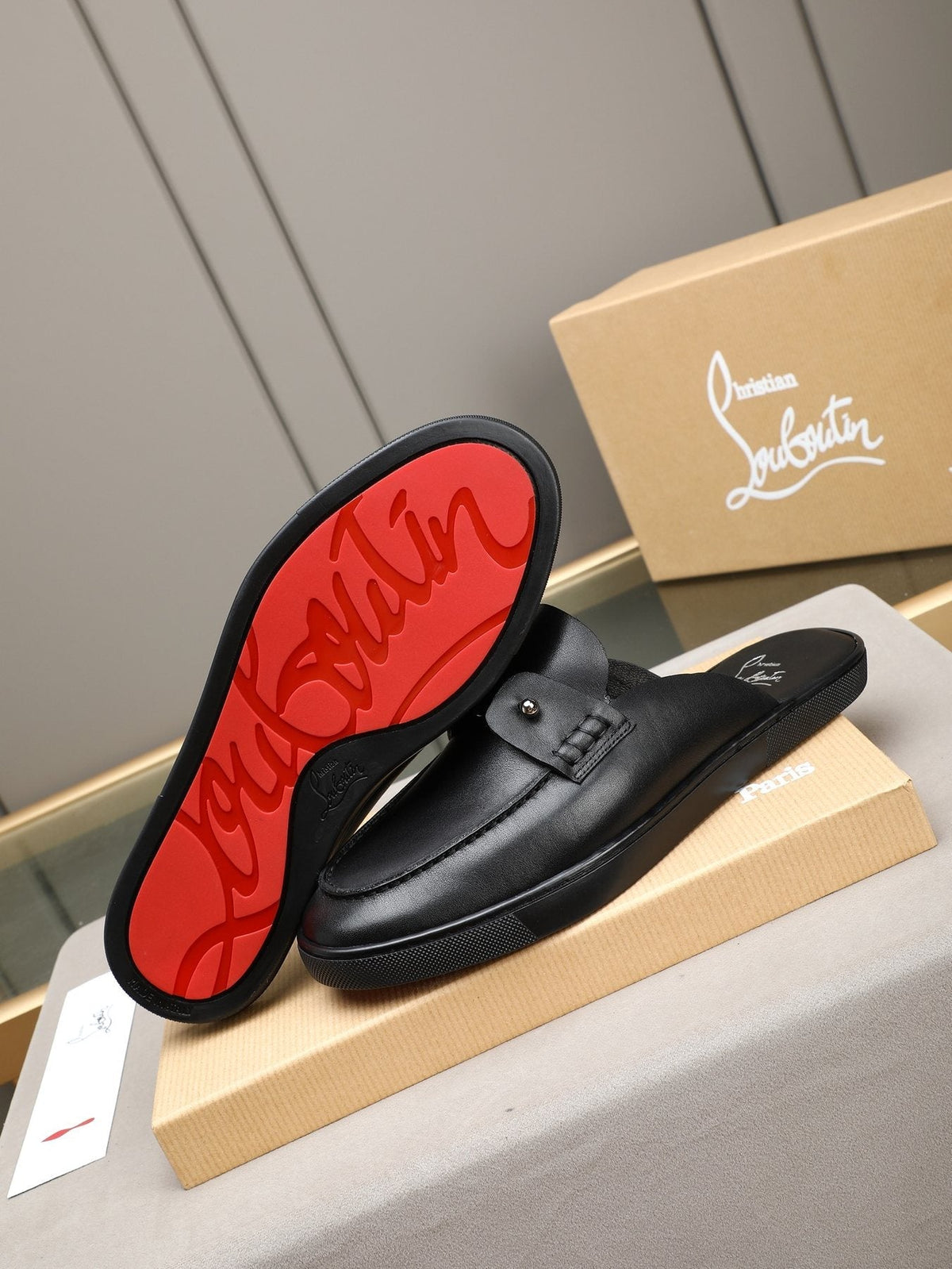 Christian Louboutin Buckle-Strap Slip-On Mules