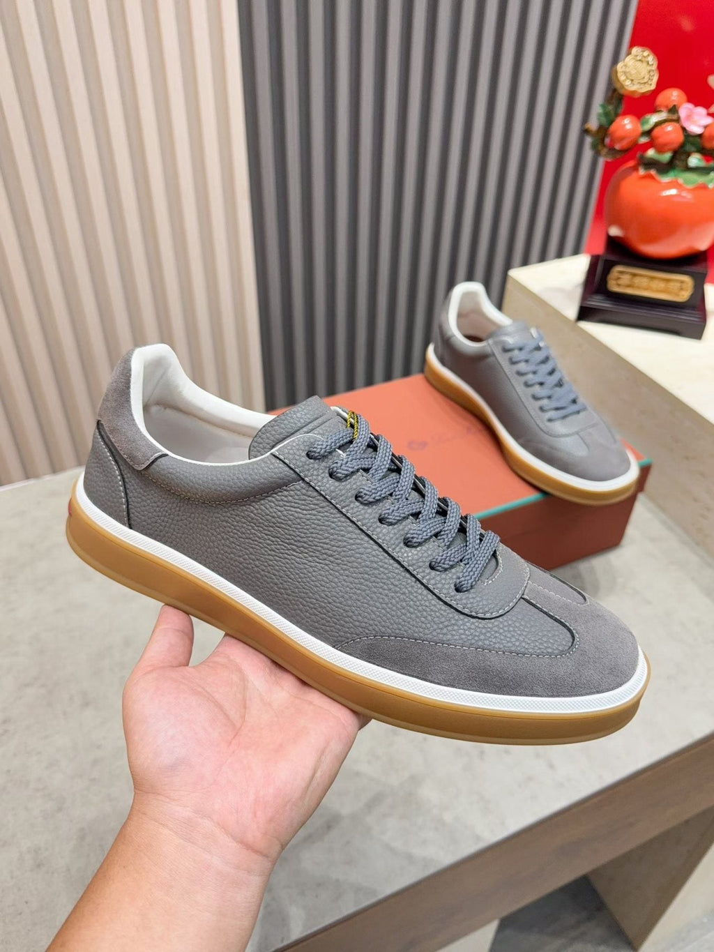 Paneled Low-Top Lace-Up Sneakers