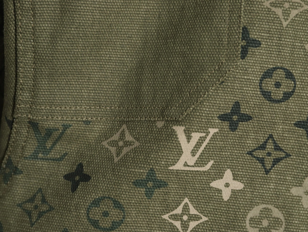 Louis Vuitton Monogram-Style Panelled Shirt Jacket - Olive Green